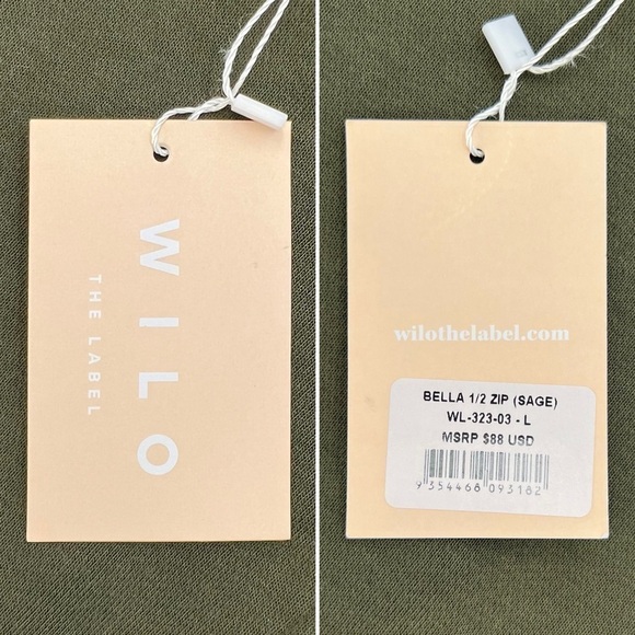 Wilo The Label Half Zip Pullover Sweatshirt Size Large Sage/Olive Green New NWT - Picture 5 of 8